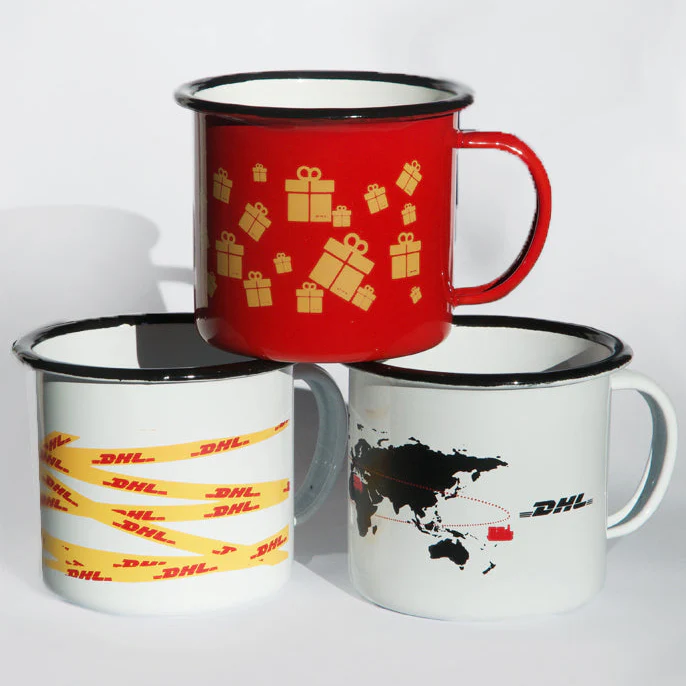 Emaille Becher, DHL