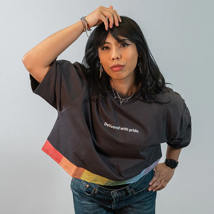 Oversized Cropped T-Shirt, anthrazitgrau - Image 4