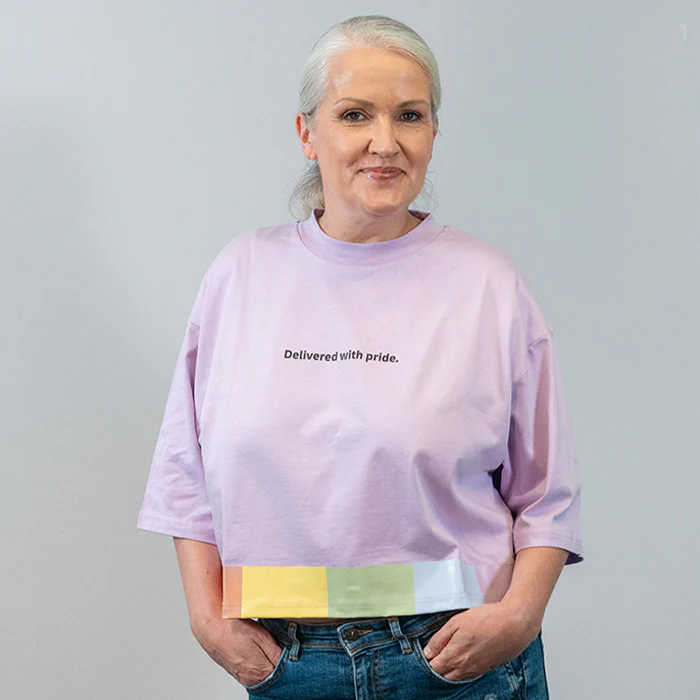 Oversized Cropped T-Shirt, pastellviolett - Image 5