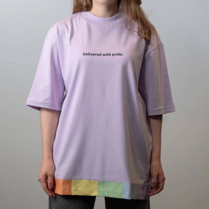 Oversized T-Shirt, pastellviolett