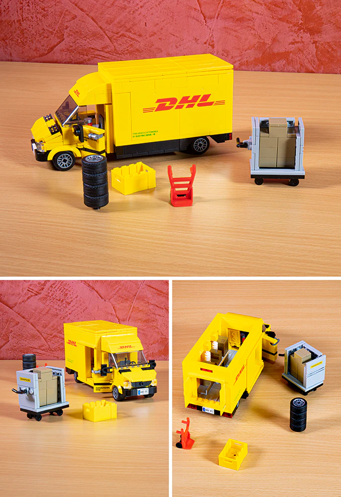 Sprinter mit silbernem Rollcontainer