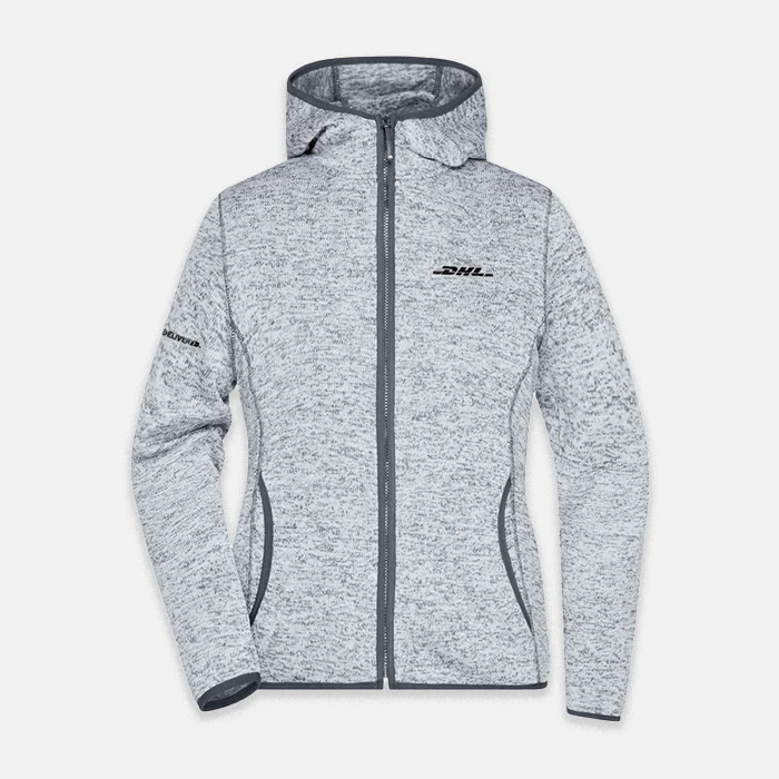 Strickfleece-Kapuzenjacke, Damen