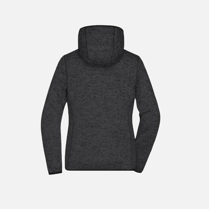 Strickfleece-Kapuzenjacke, Damen, dark-melange - Image 3