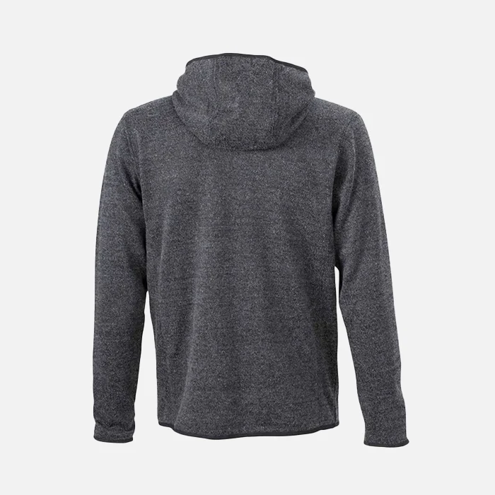 Strickfleece-Kapuzenjacke, Herren, dark-melange - Image 3